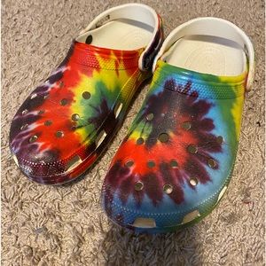 Tie dye crocs